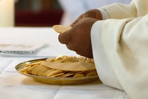 The celebration of the Eucharist at the altar