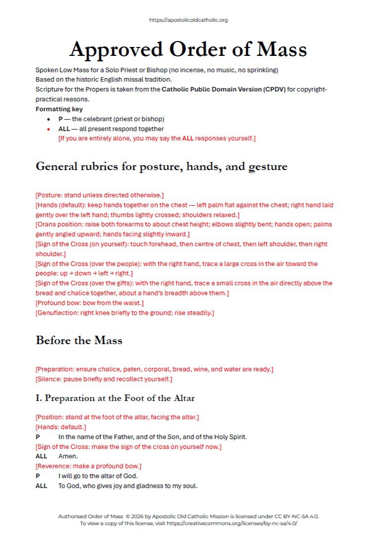 AOCM Approved Order of Mass