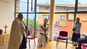 H.E. Archbishop Svetoslav Vasilev gives an address after the Episcopal Ordination of Bishop Ashley Deutschmann