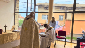 Bishop Seamus anoints Bishop Ashley Deutschmann during his Episcopal Ordination